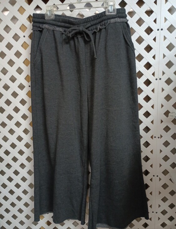 Zenana Outfitters Pants - Zenana Outfitters Charcoal Wide-Leg Drawstring Pants Athleisure 1X Plus Cozy